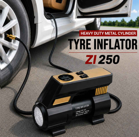 Zuko India Tyre Inflator + LED Torch 2 in 1 ZI-250+ | Portable Digital Air Compressor for Car