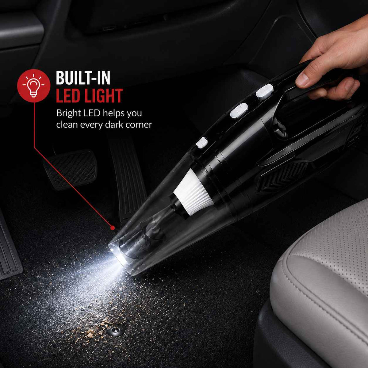 Zuko India Car Vacuum Cleaner + Tyre Inflator + Torch 3 in 1 ZV-5500 | Cordless Portable Vacuum