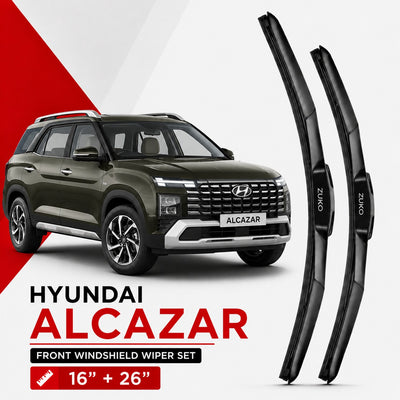 Zuko India Alcazar HYUNDAI (2015-2026) Compatible Wiper Blades | Conventional, Hybrid & Frameless