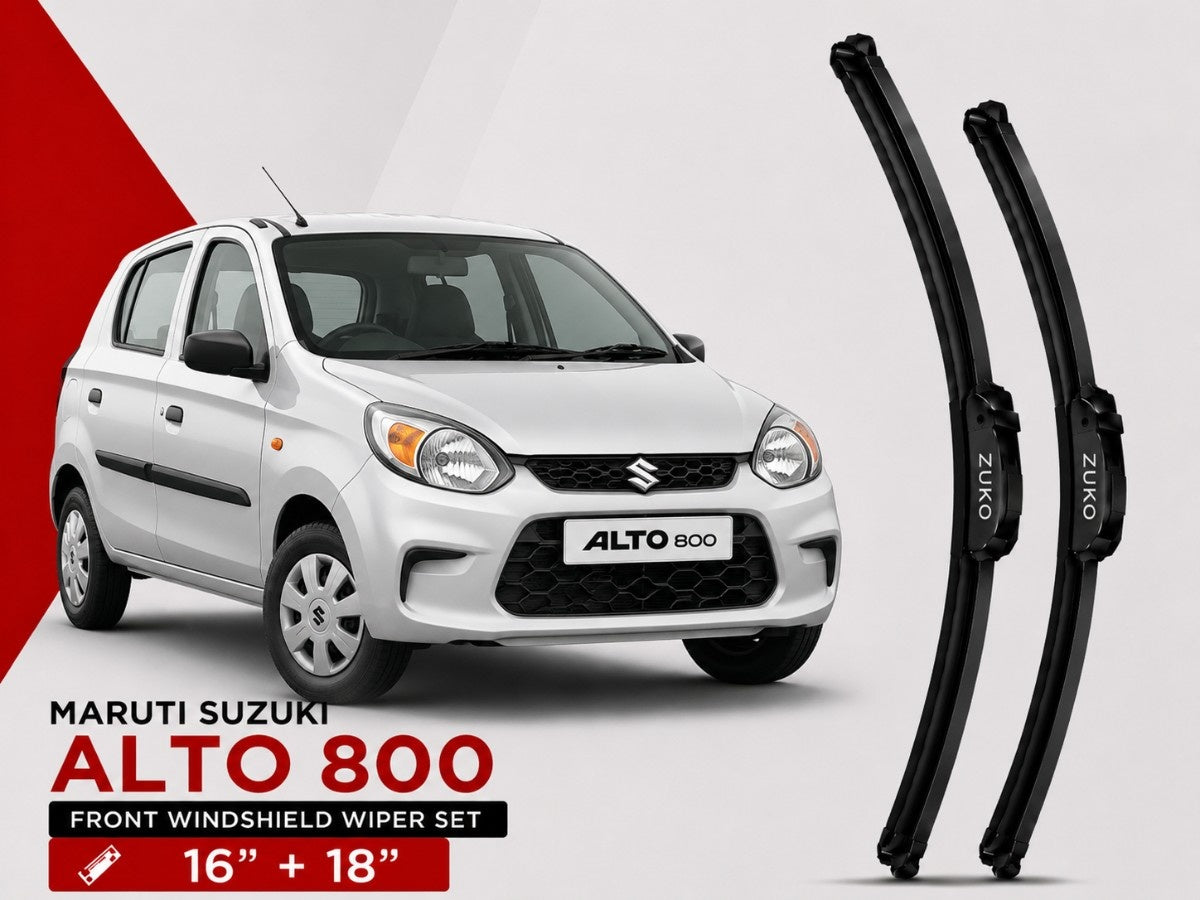 Zuko India Alto 800 MARUTI SUZUKI (2012-2023) Compatible Wiper Blades | Conventional, Hybrid & Frameless