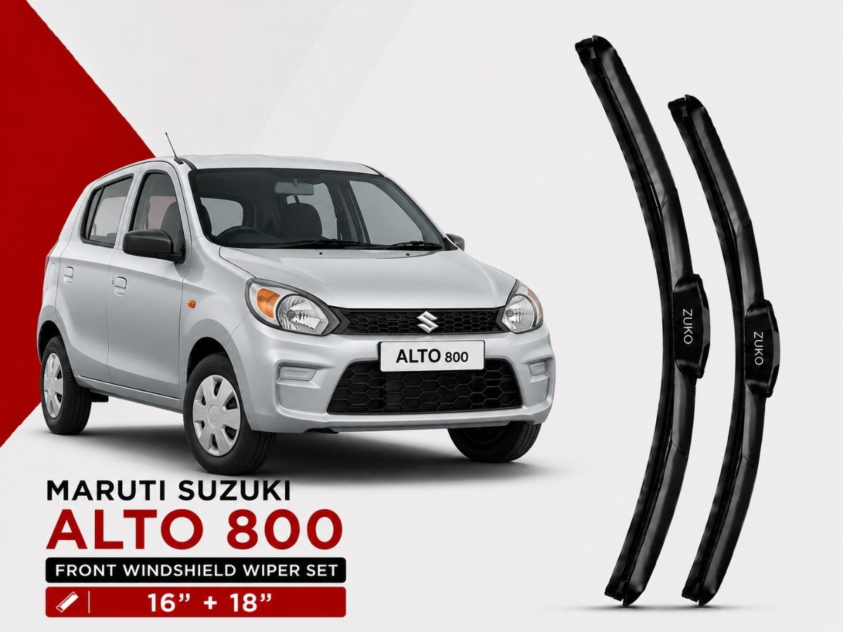 Zuko India Alto 800 MARUTI SUZUKI (2012-2023) Compatible Wiper Blades | Conventional, Hybrid & Frameless