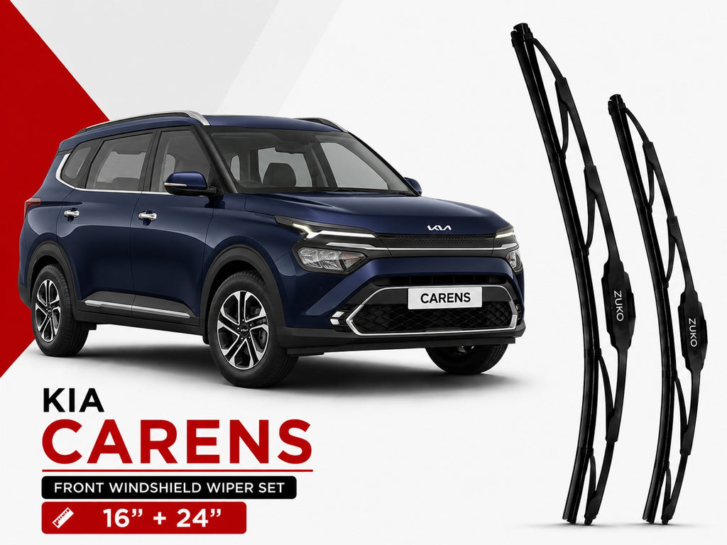 Zuko India Carens KIA (2015-2026) Compatible Wiper Blades | Conventional, Hybrid & Frameless