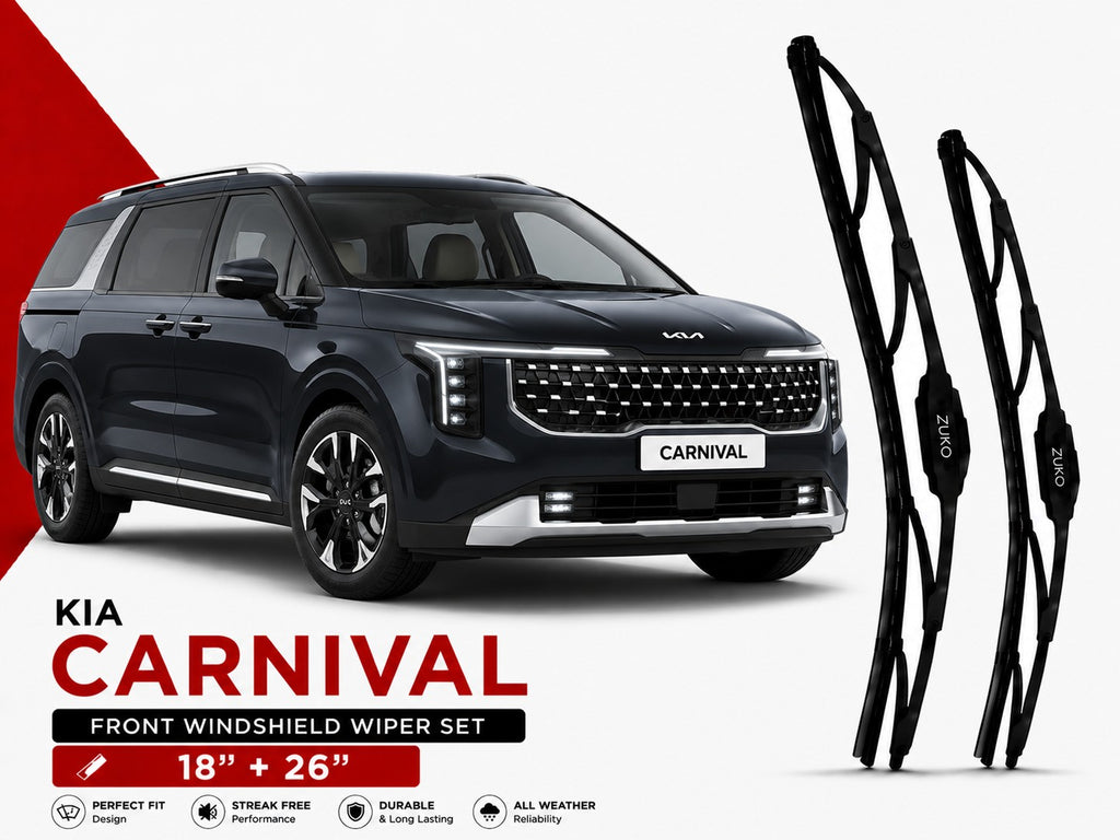 Zuko India Carnival KIA (2015-2026) Compatible Wiper Blades | Conventional, Hybrid & Frameless