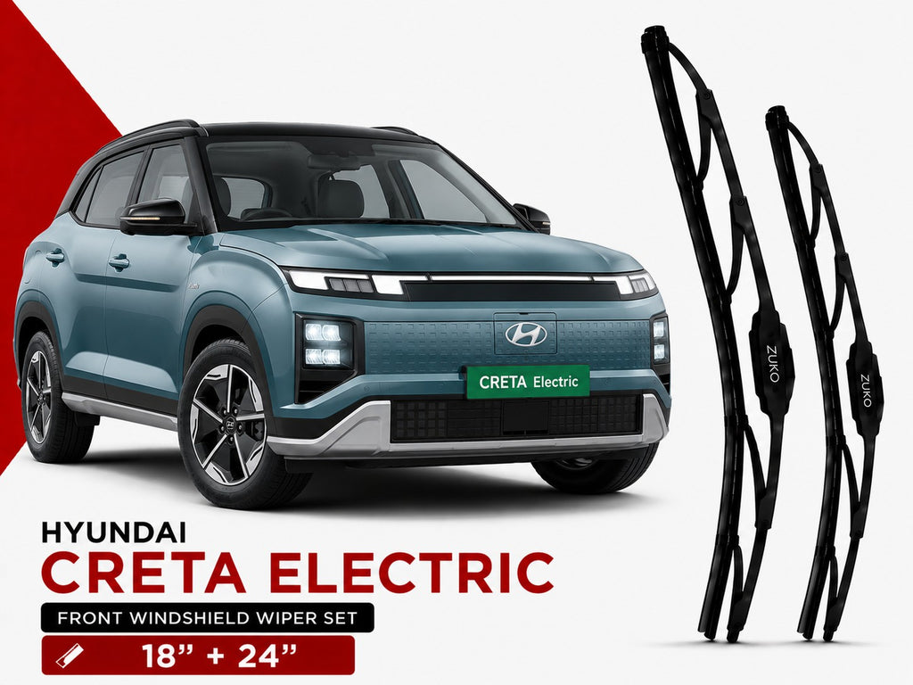 Zuko India Creta Electric HYUNDAI (2015-2026) Compatible Wiper Blades | Conventional, Hybrid & Frameless