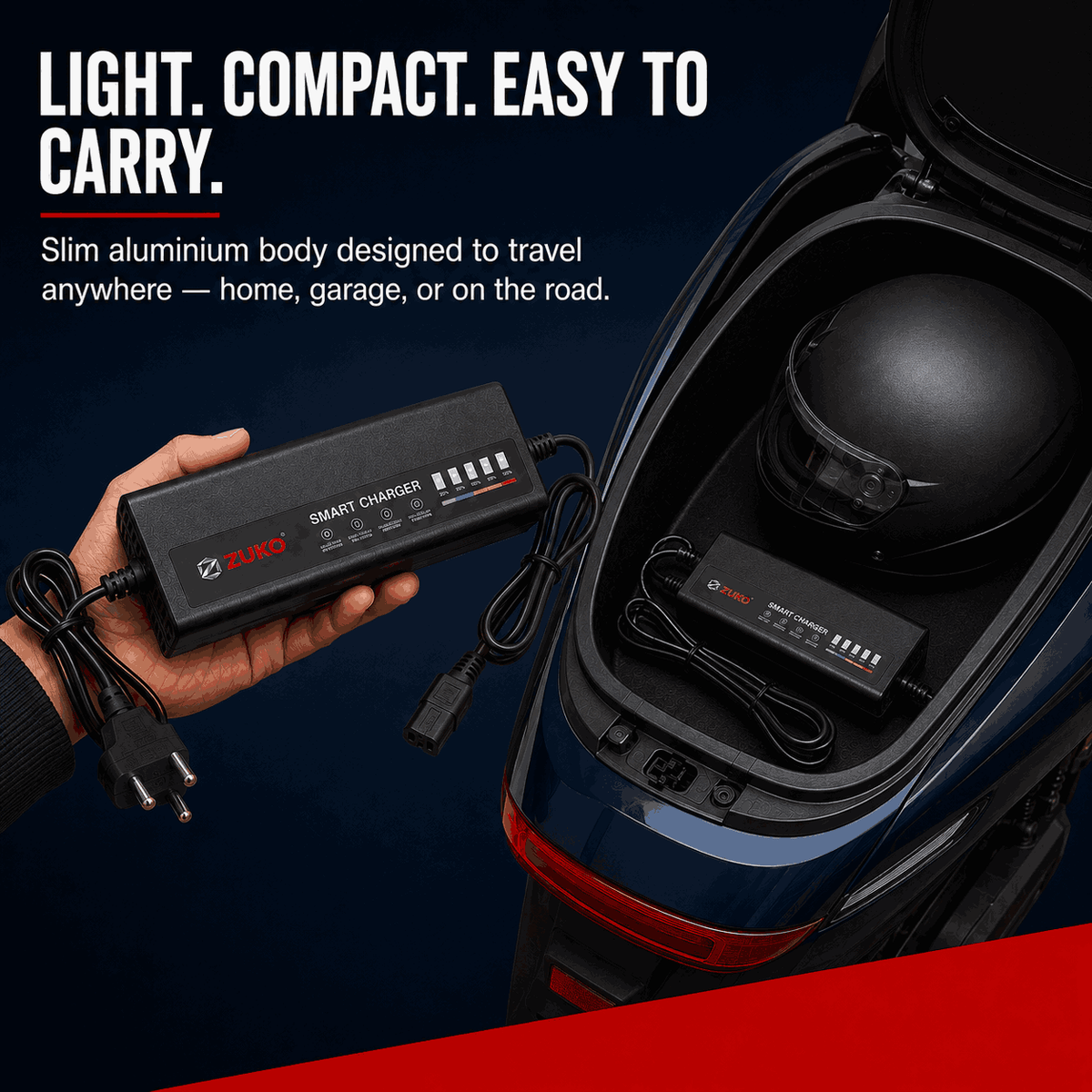 Zuko India Smart Charger 60V 5A | Graphene Battery E-Scooter Charger
