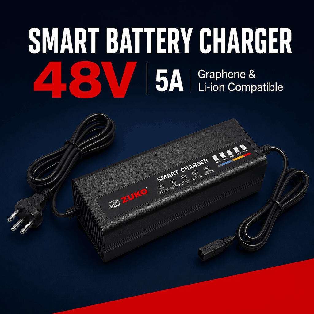 Zuko India Smart Charger 48V 5A | Graphene Battery E-Scooter Charger