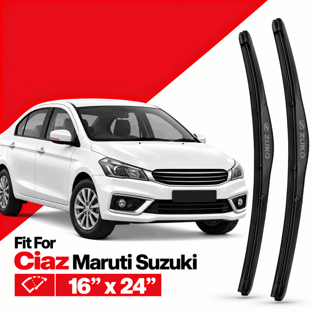 Zuko India Ciaz MARUTI SUZUKI (2014-2026) Compatible Wiper Blades | Conventional, Hybrid & Frameless
