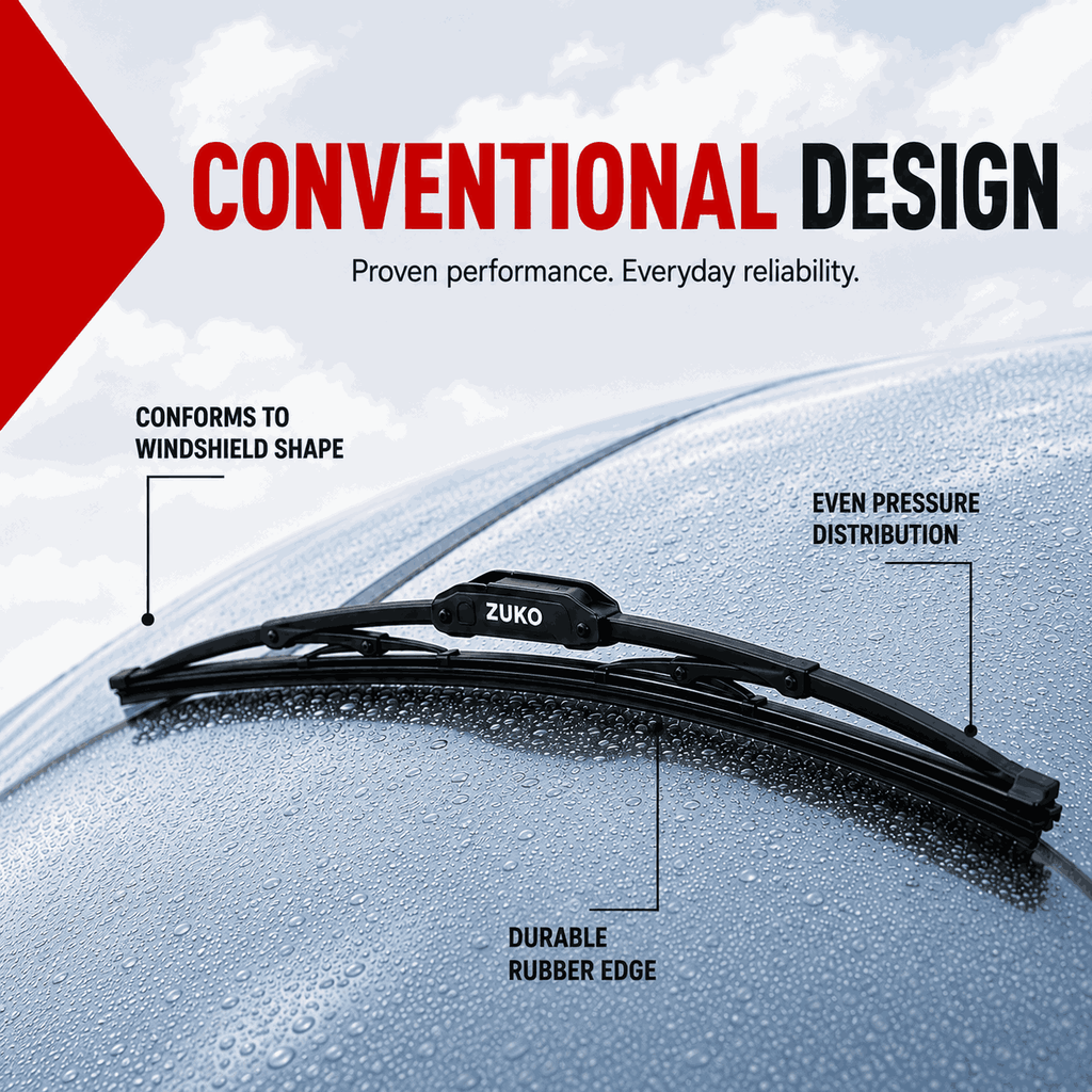 Zuko India Esteem MARUTI SUZUKI (1994-2008) Compatible Wiper Blades | Conventional, Hybrid & Frameless