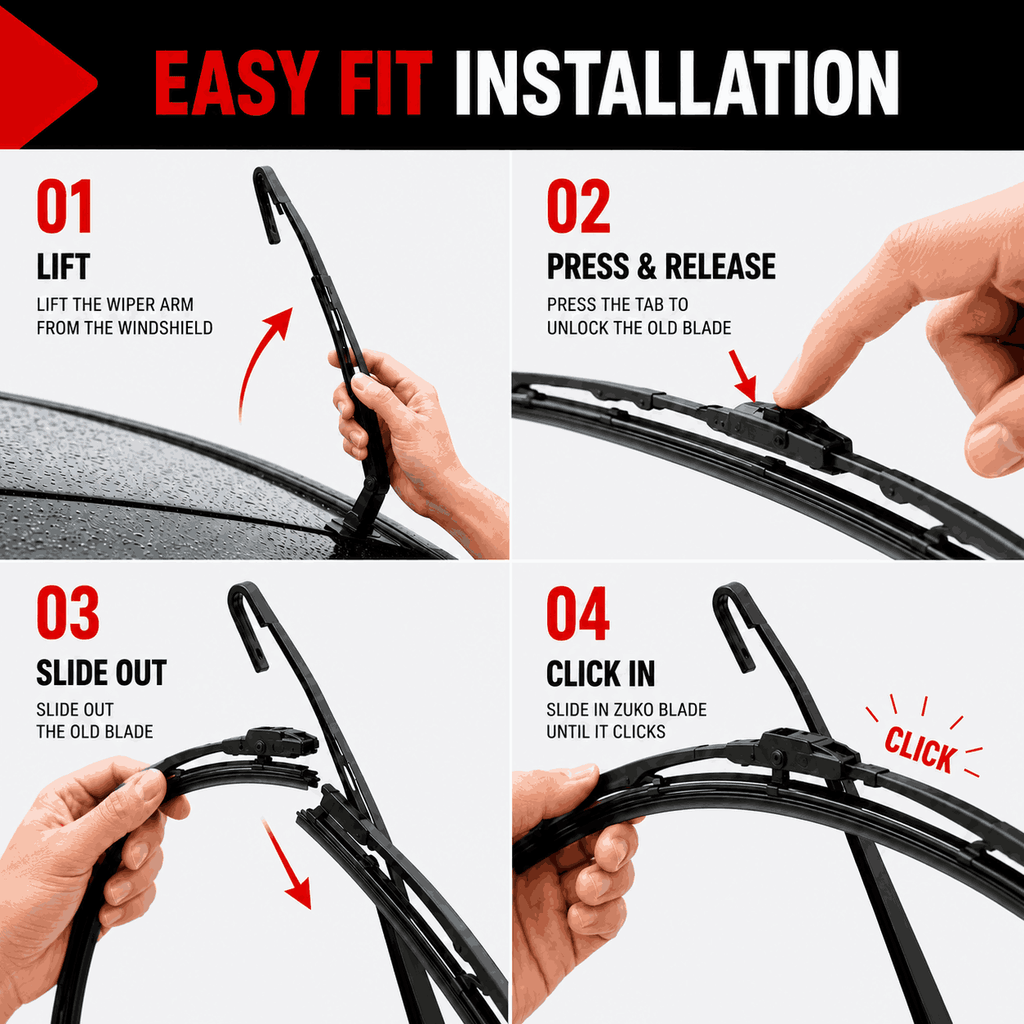 Zuko India Esteem MARUTI SUZUKI (1994-2008) Compatible Wiper Blades | Conventional, Hybrid & Frameless