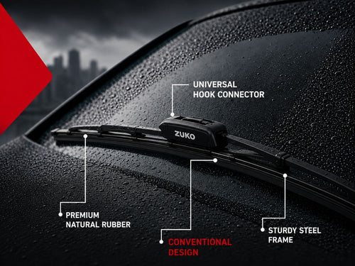 Zuko India Alto 800 MARUTI SUZUKI (2012-2023) Compatible Wiper Blades | Conventional, Hybrid & Frameless
