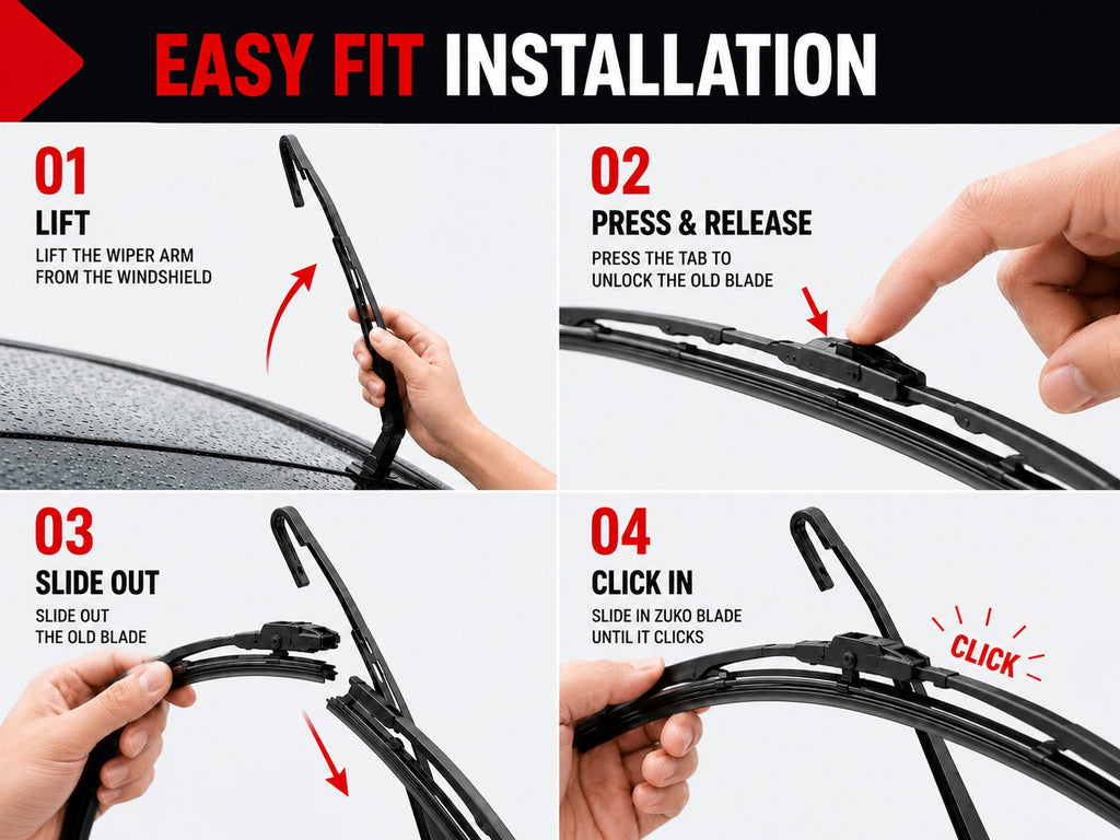 Zuko India Alto 800 MARUTI SUZUKI (2012-2023) Compatible Wiper Blades | Conventional, Hybrid & Frameless