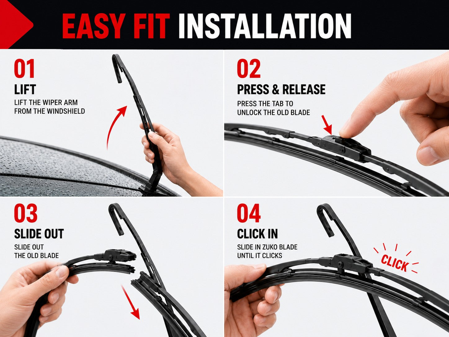 Zuko India Beat CHEVROLET (2009-2017) Compatible Wiper Blades | Conventional, Hybrid & Frameless