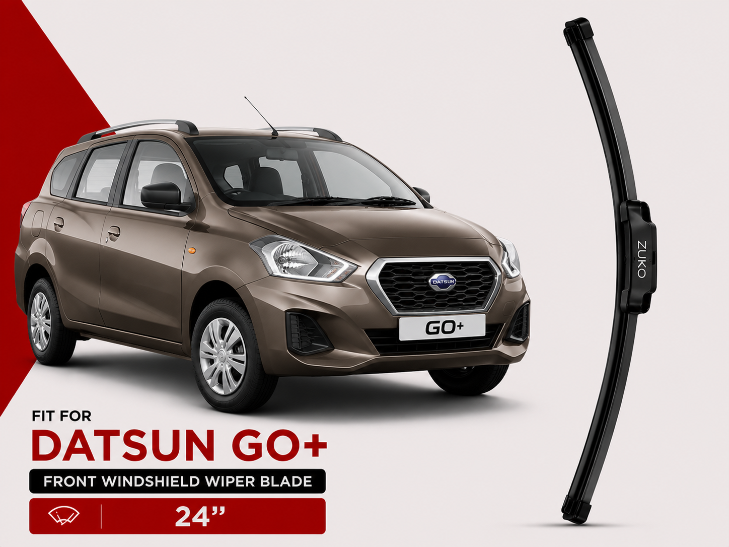 Zuko India Datsun Go+ NISSAN (2015-2022) Compatible Wiper Blades | Conventional, Hybrid & Frameless