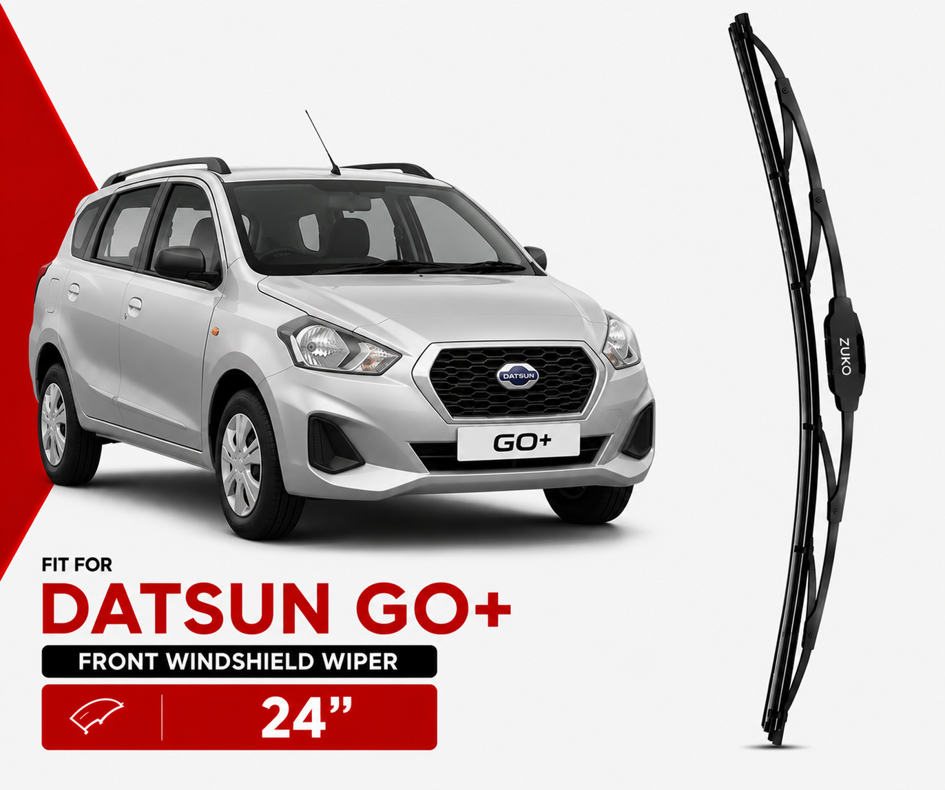 Zuko India Datsun Go+ NISSAN (2015-2022) Compatible Wiper Blades | Conventional, Hybrid & Frameless