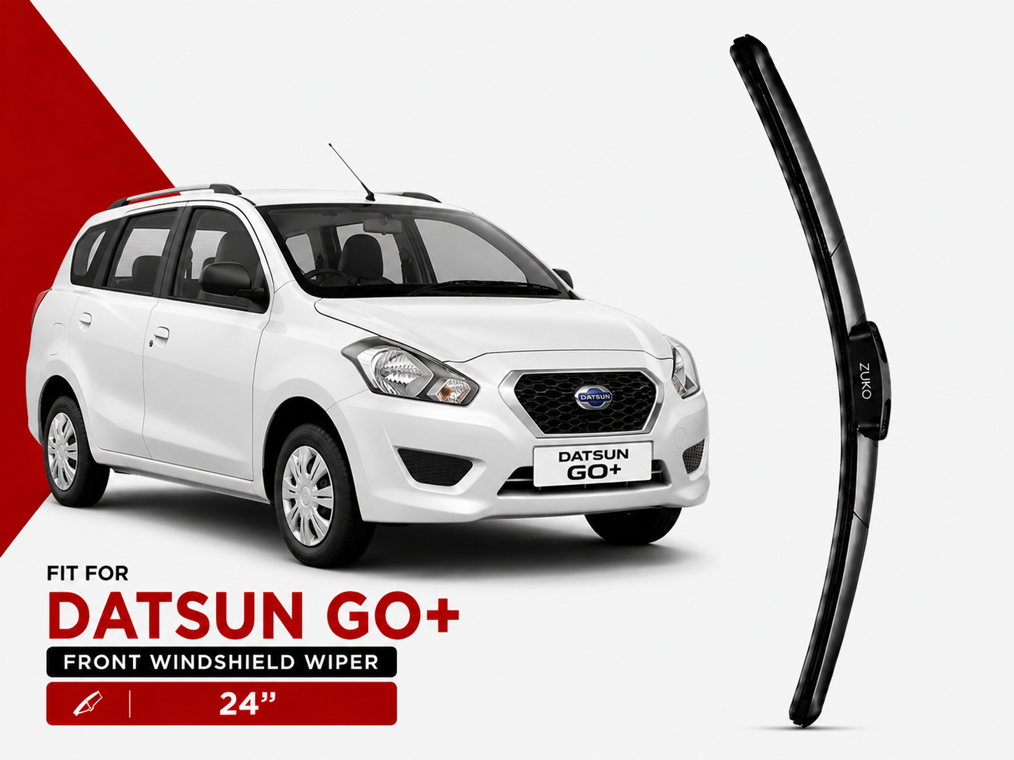 Zuko India Datsun Go+ NISSAN (2015-2022) Compatible Wiper Blades | Conventional, Hybrid & Frameless