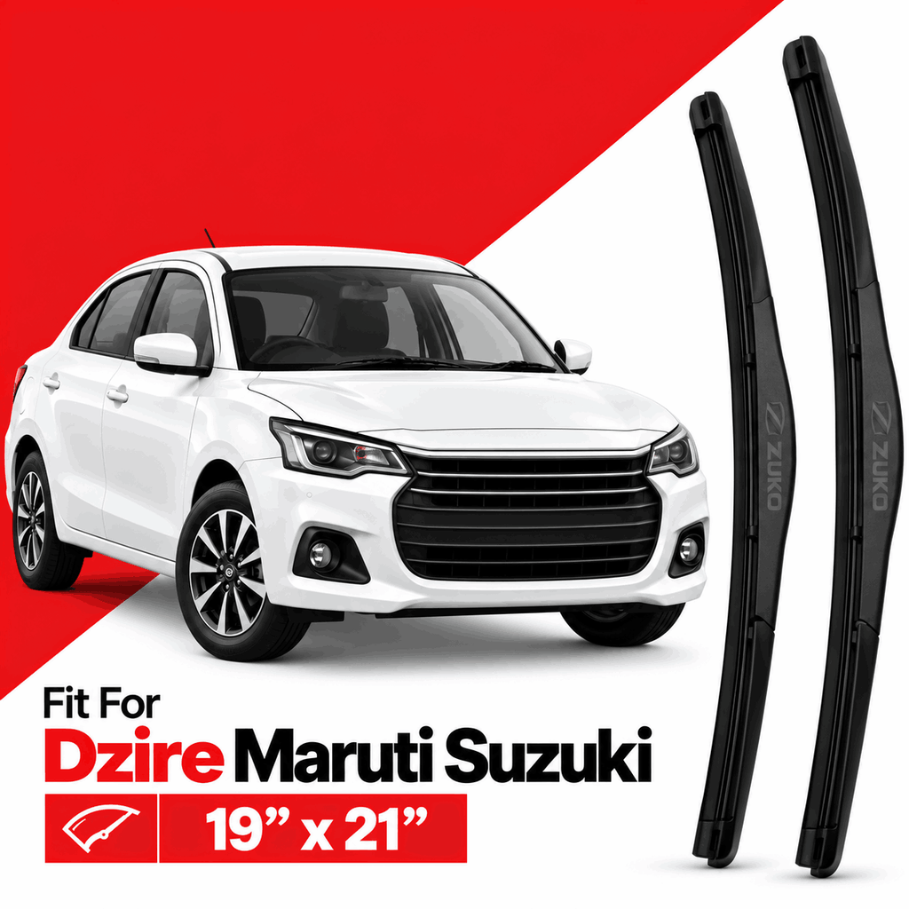 Zuko India Dzire MARUTI SUZUKI (2010-2026) Compatible Wiper Blades | Conventional, Hybrid & Frameless