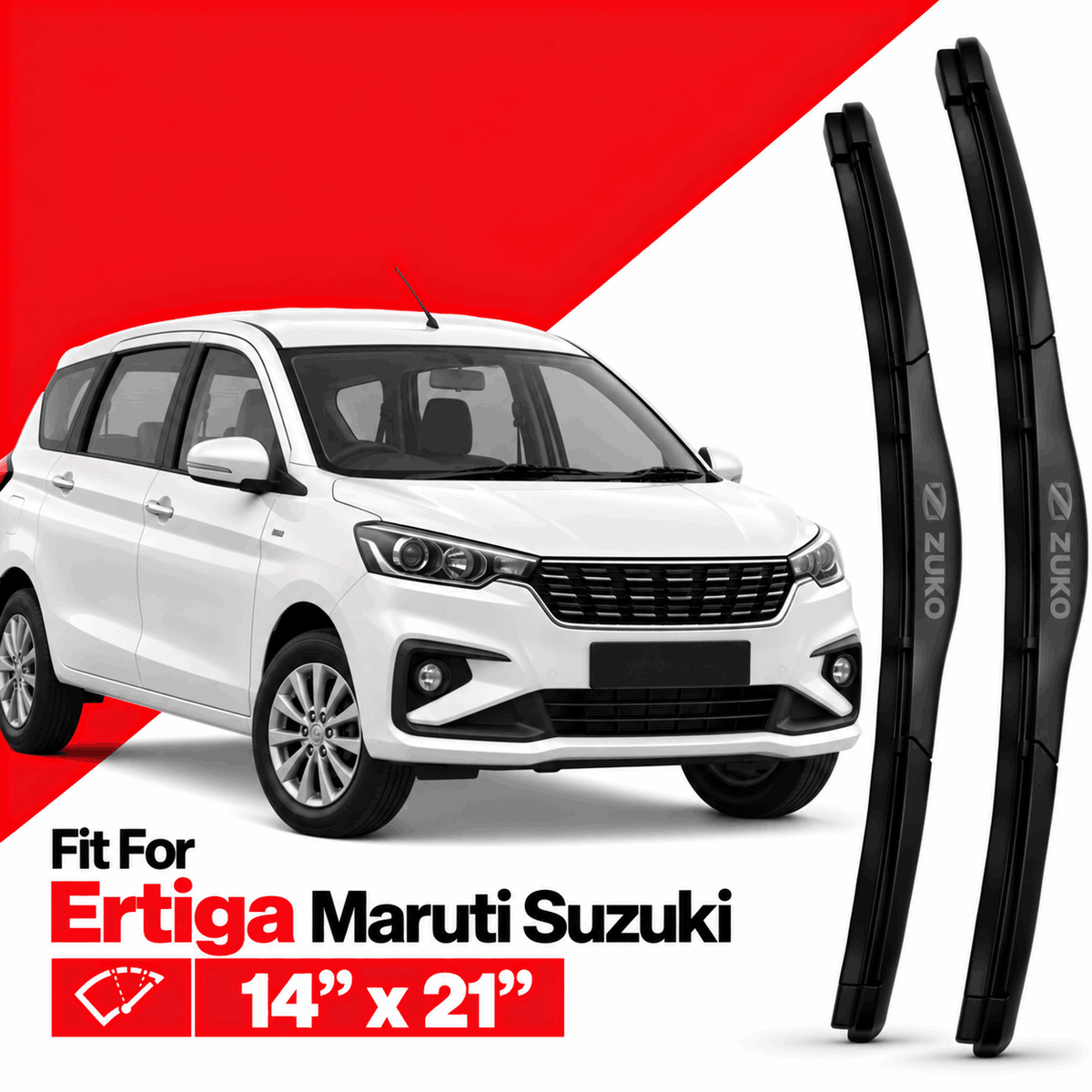 Zuko India Ertiga MARUTI SUZUKI (2015-2026) Compatible Wiper Blades | Conventional, Hybrid & Frameless