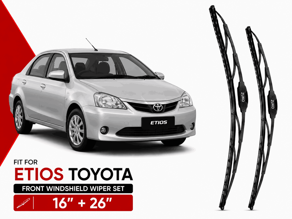 Zuko India Etios TOYOTA (2011-2022) Compatible Wiper Blades | Conventional, Hybrid & Frameless
