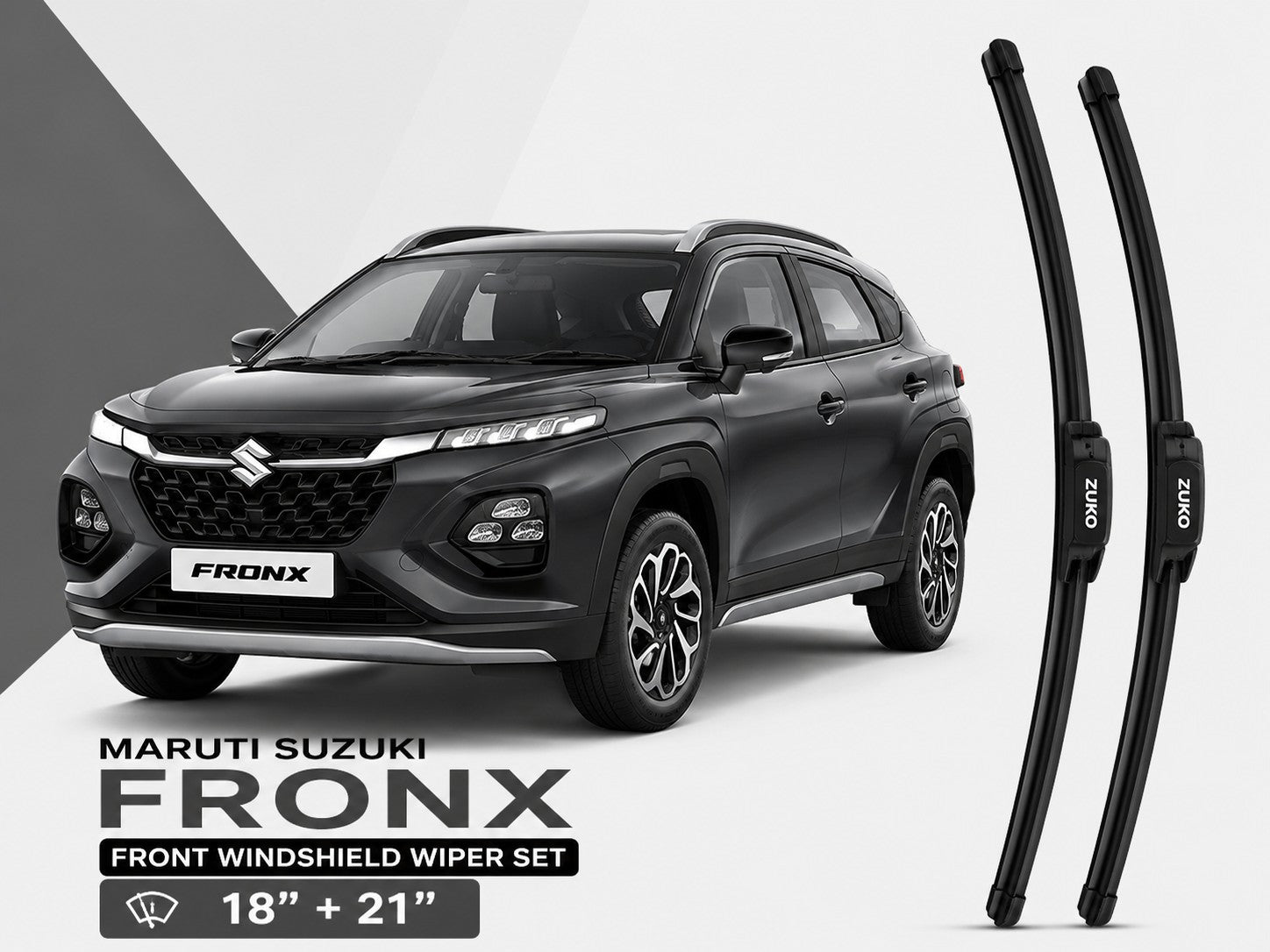 Zuko India Fronx MARUTI SUZUKI (2015-2026) Compatible Wiper Blades | Conventional, Hybrid & Frameless