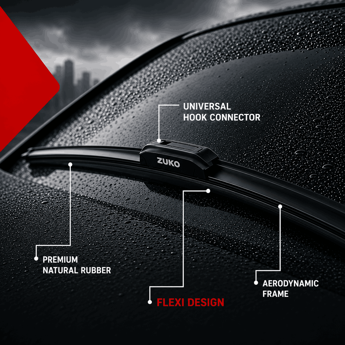 Zuko India Esteem MARUTI SUZUKI (1994-2008) Compatible Wiper Blades | Conventional, Hybrid & Frameless