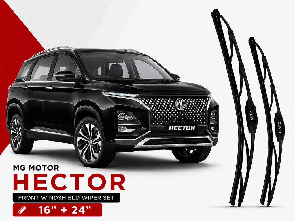 Zuko India Hector MG MOTOR (2015-2026) Compatible Wiper Blades | Conventional, Hybrid & Frameless