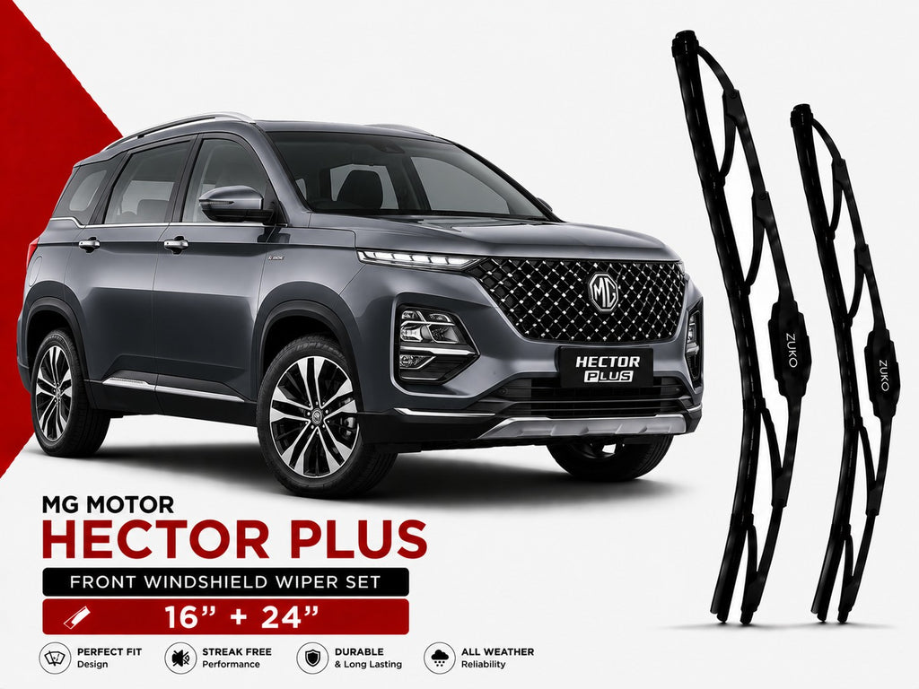 Zuko India Hector Plus MG MOTOR (2015-2026) Compatible Wiper Blades | Conventional, Hybrid & Frameless