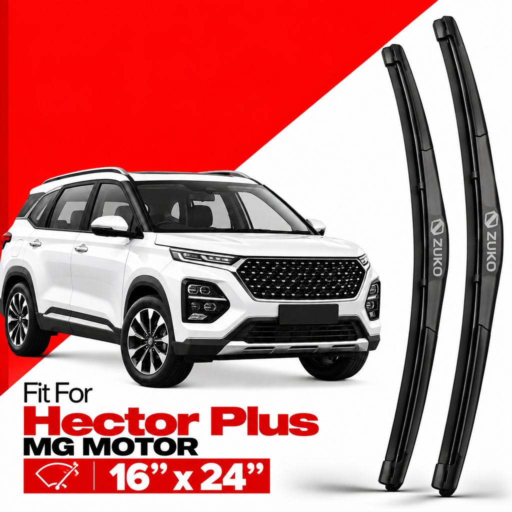 Zuko India Hector Plus MG MOTOR (2015-2026) Compatible Wiper Blades | Conventional, Hybrid & Frameless