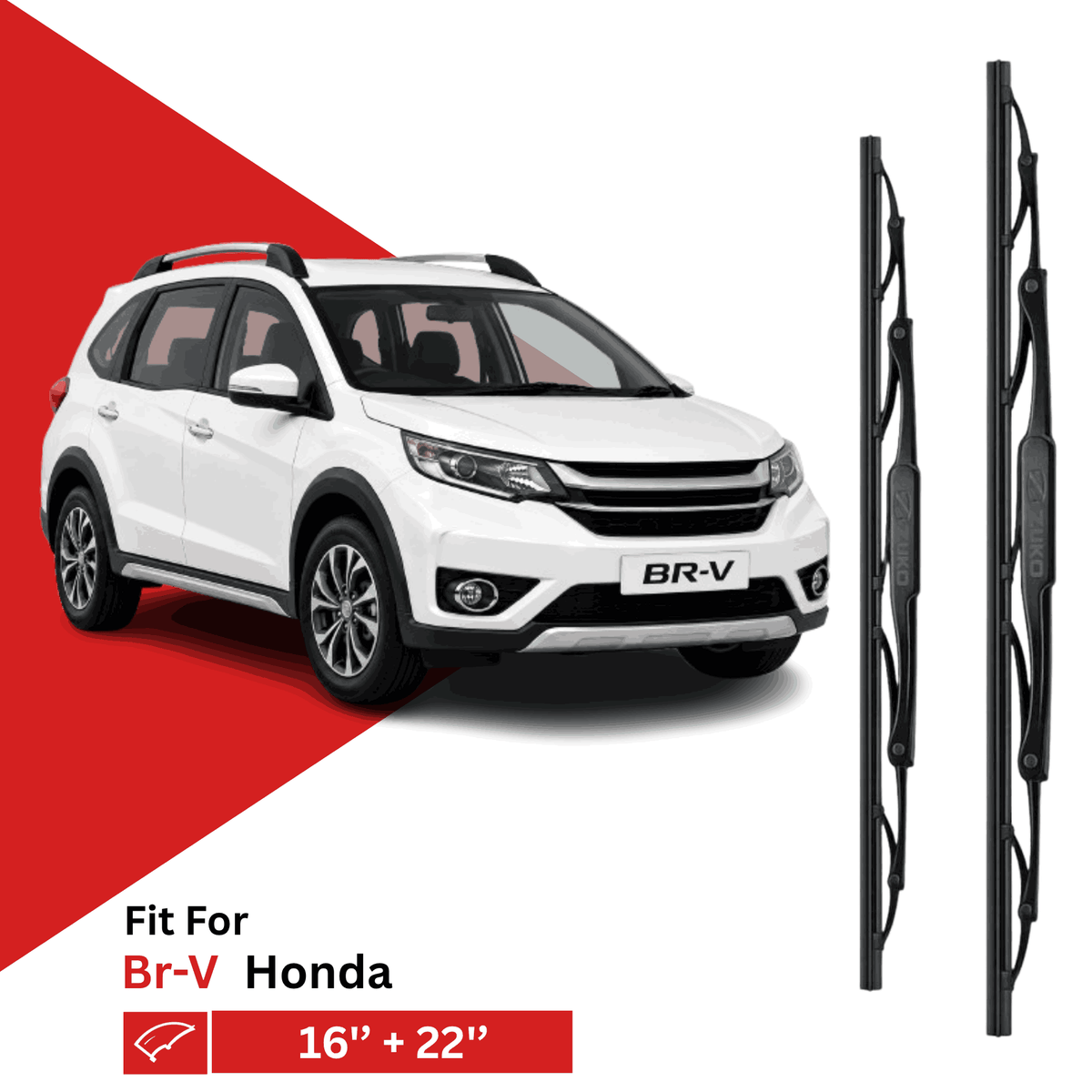 Zuko India BR-V HONDA (2016-2020) Compatible Wiper Blades | Conventional, Hybrid & Frameless