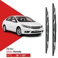 Zuko India Civic HONDA (2006-2022) Compatible Wiper Blades | Conventional, Hybrid & Frameless
