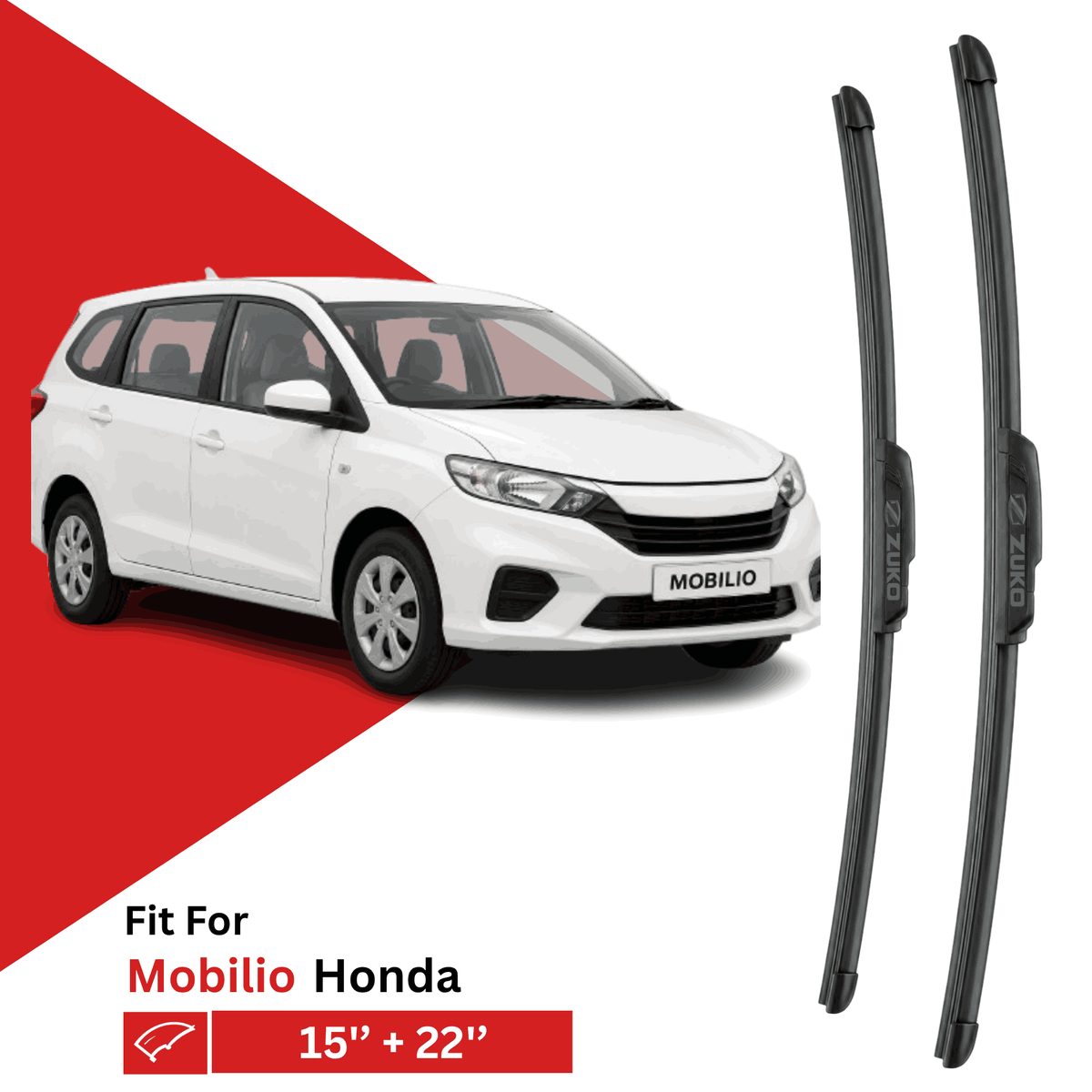Zuko India Mobilio HONDA (2014-2024) Compatible Wiper Blades | Conventional, Hybrid & Frameless
