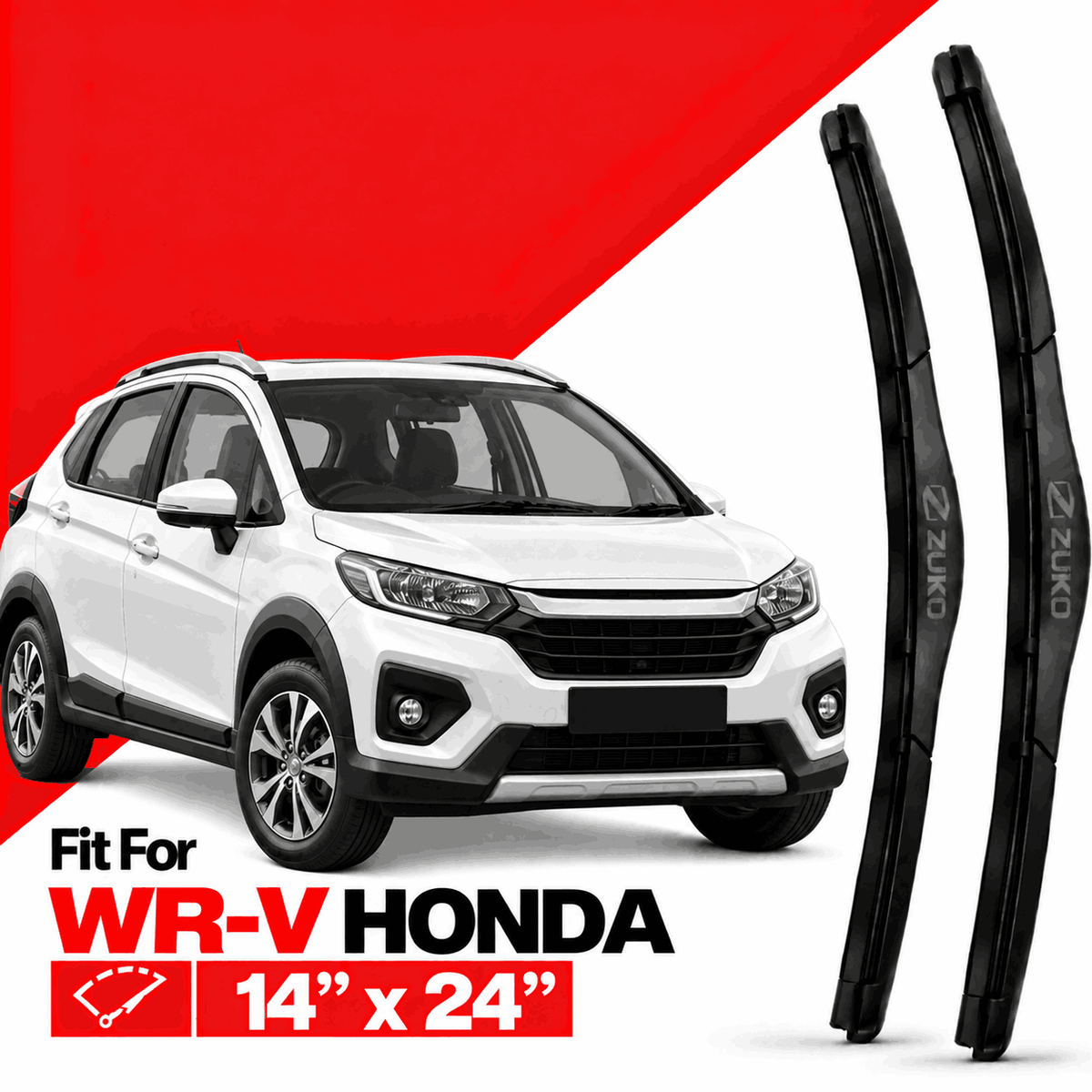Zuko India WR-V HONDA (2015-2026) Compatible Wiper Blades | Conventional, Hybrid & Frameless
