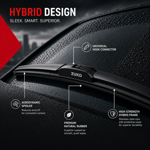 Zuko India Alcazar HYUNDAI (2015-2026) Compatible Wiper Blades | Conventional, Hybrid & Frameless