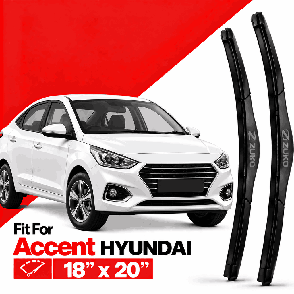 Zuko India Accent HYUNDAI (1999-2012) Compatible Wiper Blades | Conventional, Hybrid & Frameless