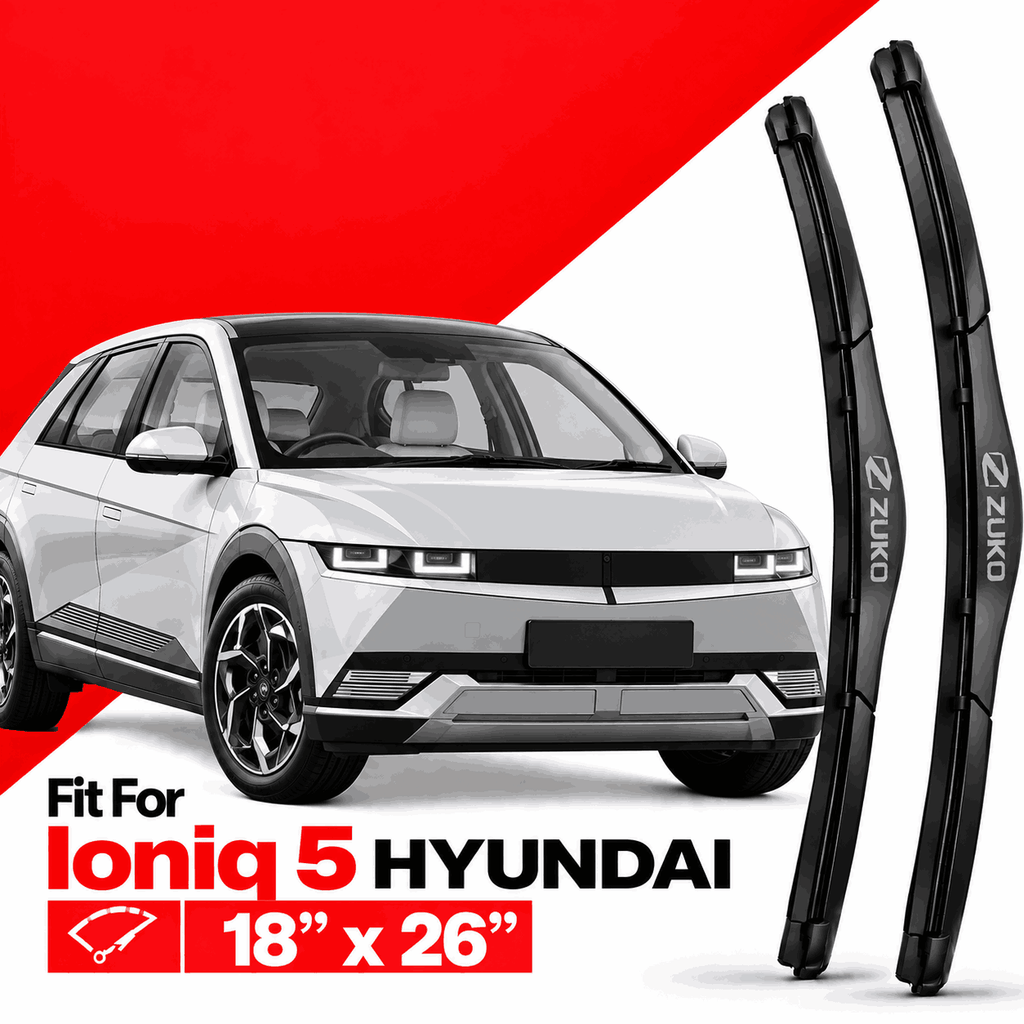 Zuko India Ioniq 5 HYUNDAI (2015-2026) Compatible Wiper Blades | Conventional, Hybrid & Frameless