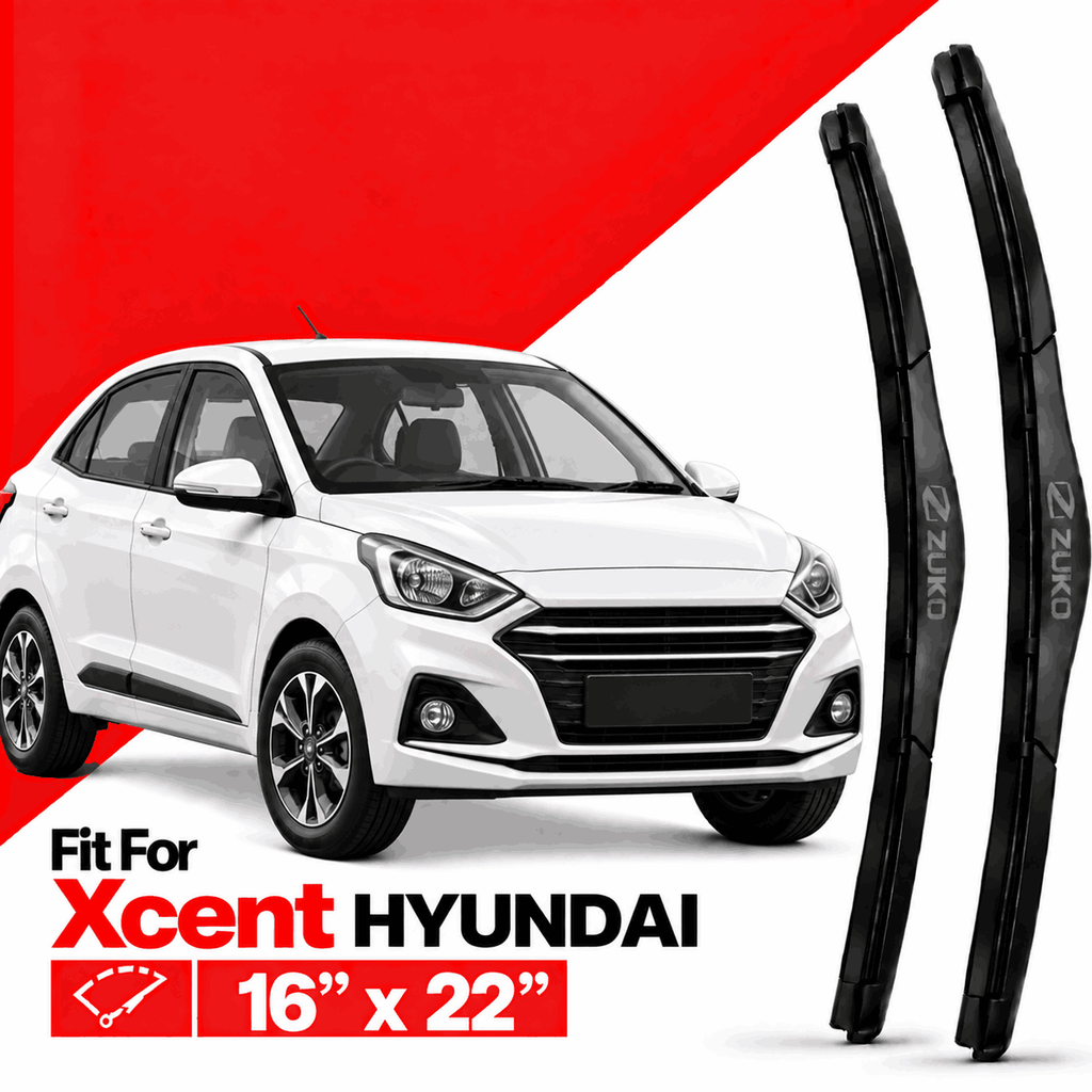Zuko India Xcent HYUNDAI (2014-2020) Compatible Wiper Blades | Conventional, Hybrid & Frameless