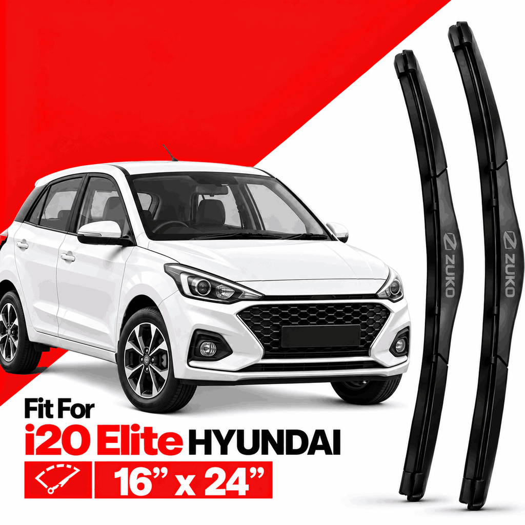 Zuko India i20 Elite HYUNDAI (2014-2020) Compatible Wiper Blades | Conventional, Hybrid & Frameless