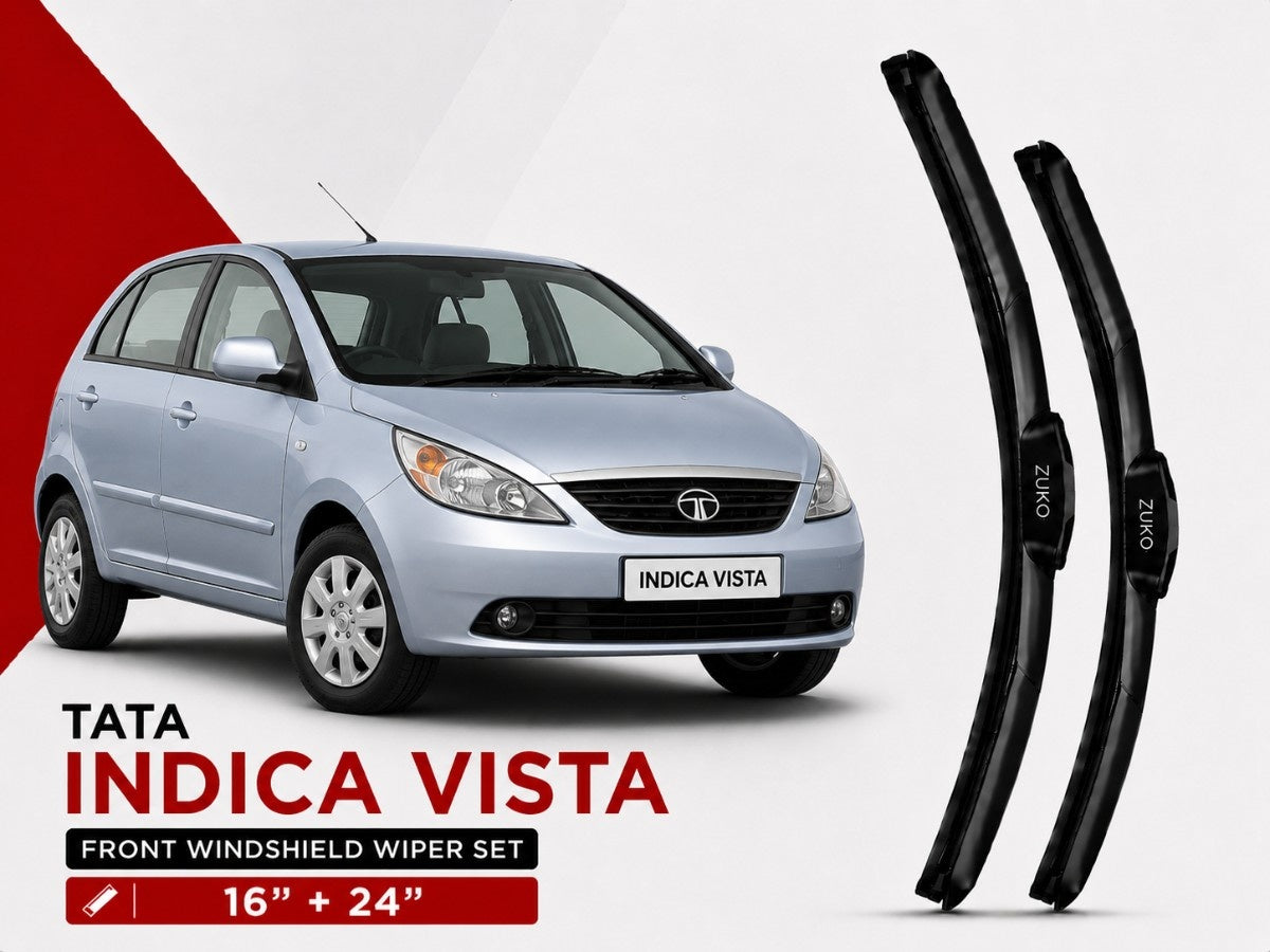 Zuko India Indica Vista TATA (2008-2014) Compatible Wiper Blades | Conventional, Hybrid & Frameless