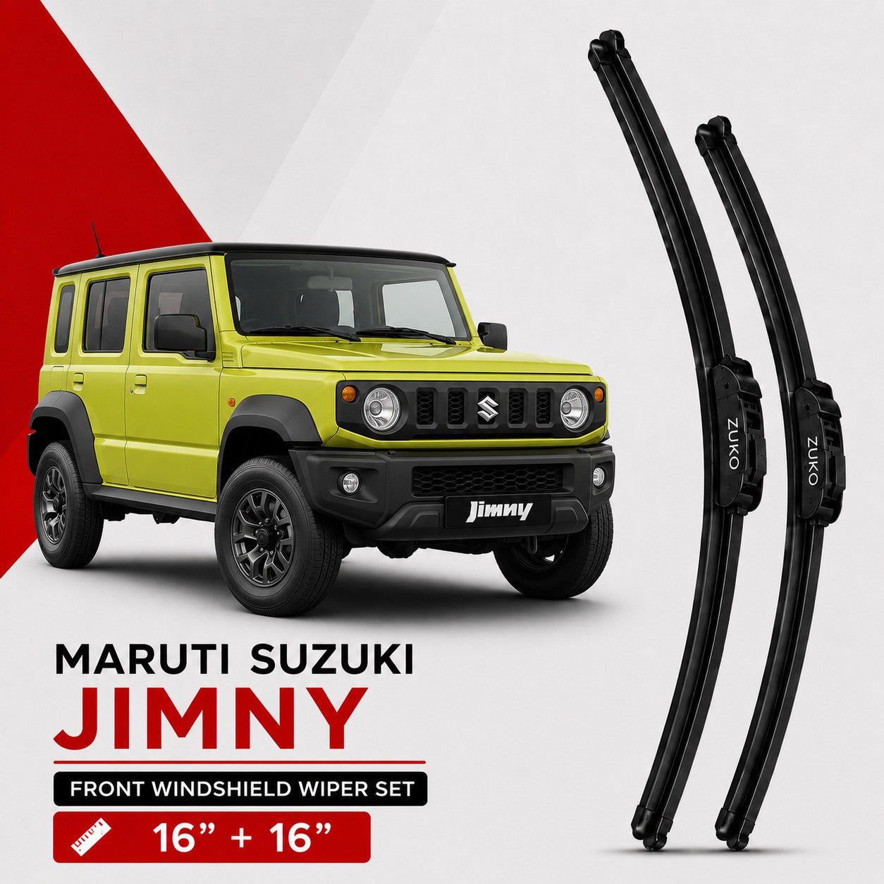 Zuko India Jimny MARUTI SUZUKI (2015-2026) Compatible Wiper Blades | Conventional, Hybrid & Frameless