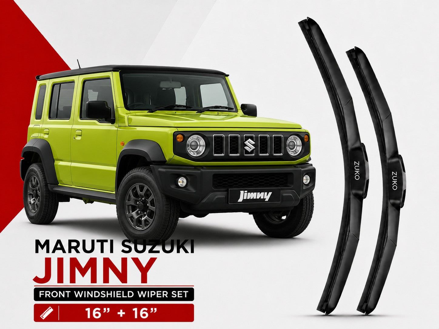 Zuko India Jimny MARUTI SUZUKI (2015-2026) Compatible Wiper Blades | Conventional, Hybrid & Frameless