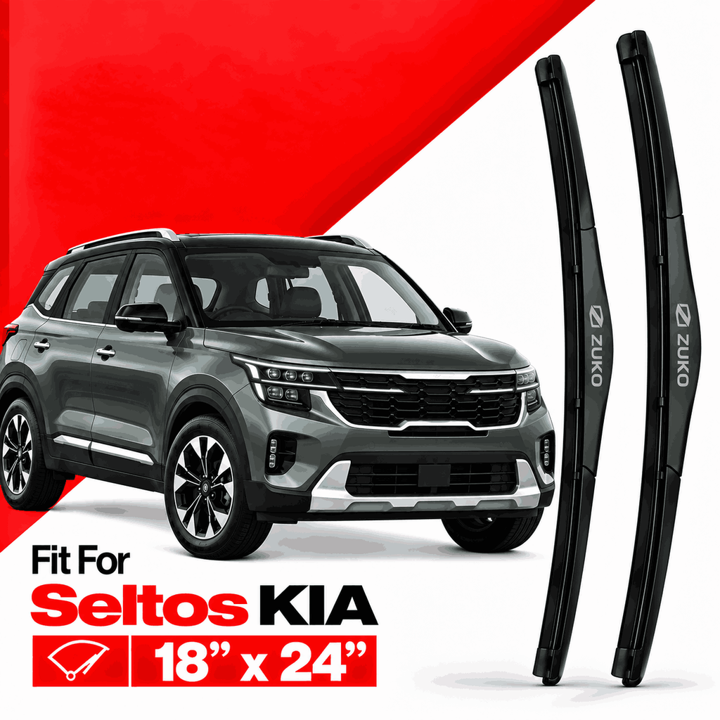 Zuko India Seltos KIA (2015-2026) Compatible Wiper Blades | Conventional, Hybrid & Frameless