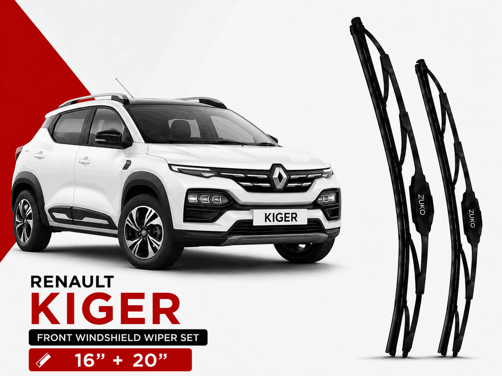 Zuko India Kiger RENAULT (2021-2026) Compatible Wiper Blades | Conventional, Hybrid & Frameless