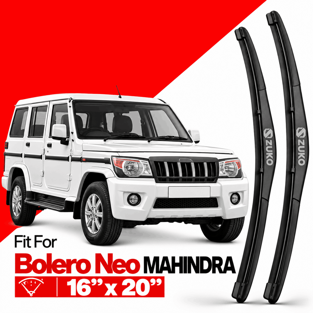 Zuko India Bolero Neo MAHINDRA (2015-2026) Compatible Wiper Blades | Conventional, Hybrid & Frameless