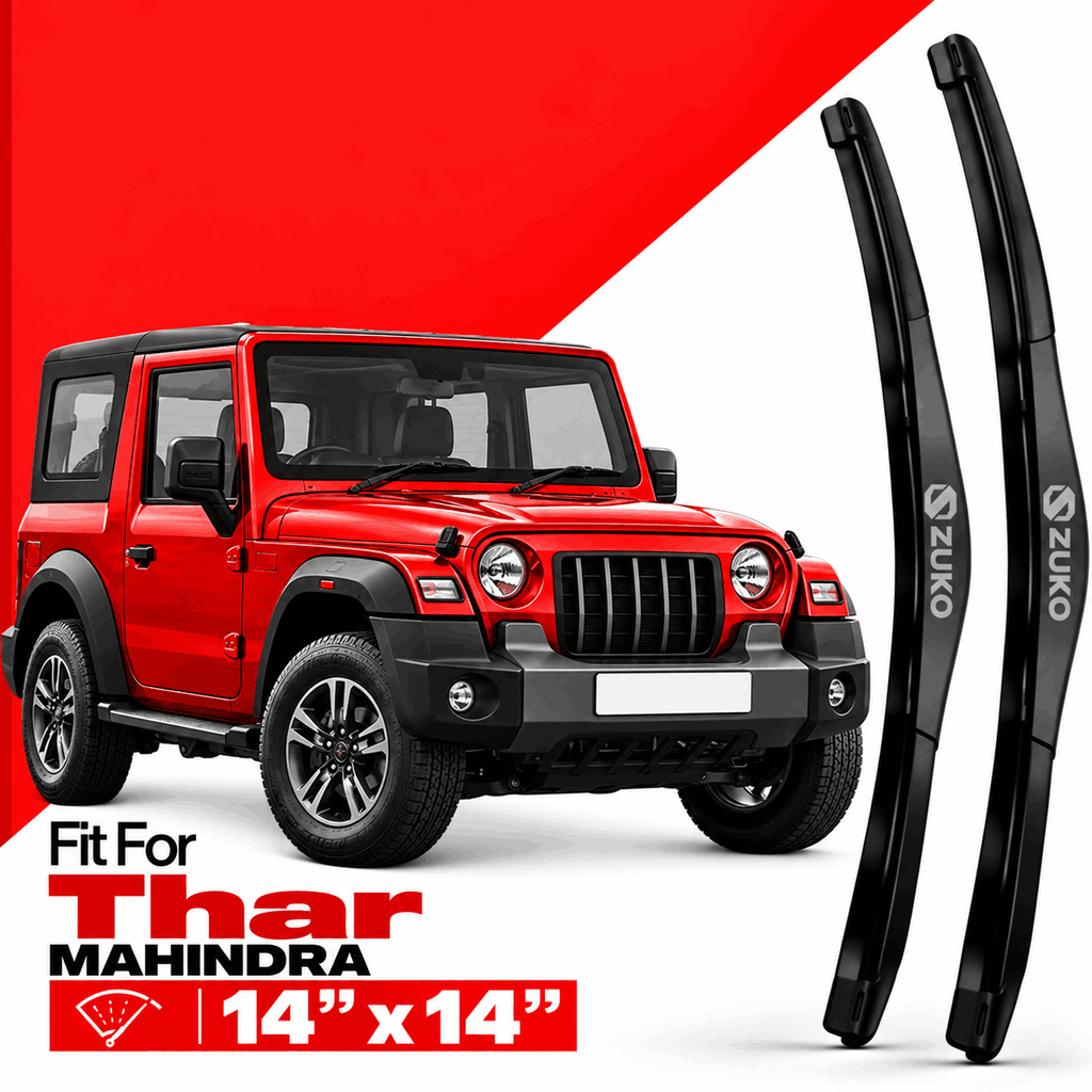 Zuko India Thar MAHINDRA (2015-2026) Compatible Wiper Blades | Conventional, Hybrid & Frameless