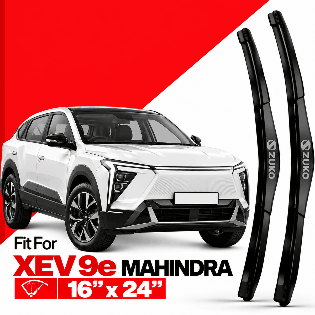 Zuko India XEV 9e MAHINDRA (2015-2026) Compatible Wiper Blades | Conventional, Hybrid & Frameless