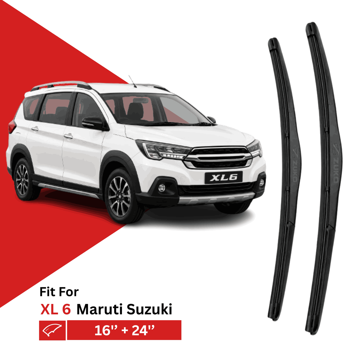 Zuko India XL6 MARUTI SUZUKI (2019-2026) Compatible Wiper Blades | Conventional, Hybrid & Frameless