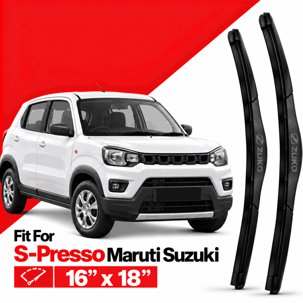Zuko India S-Presso MARUTI SUZUKI (2015-2026) Compatible Wiper Blades | Conventional, Hybrid & Frameless