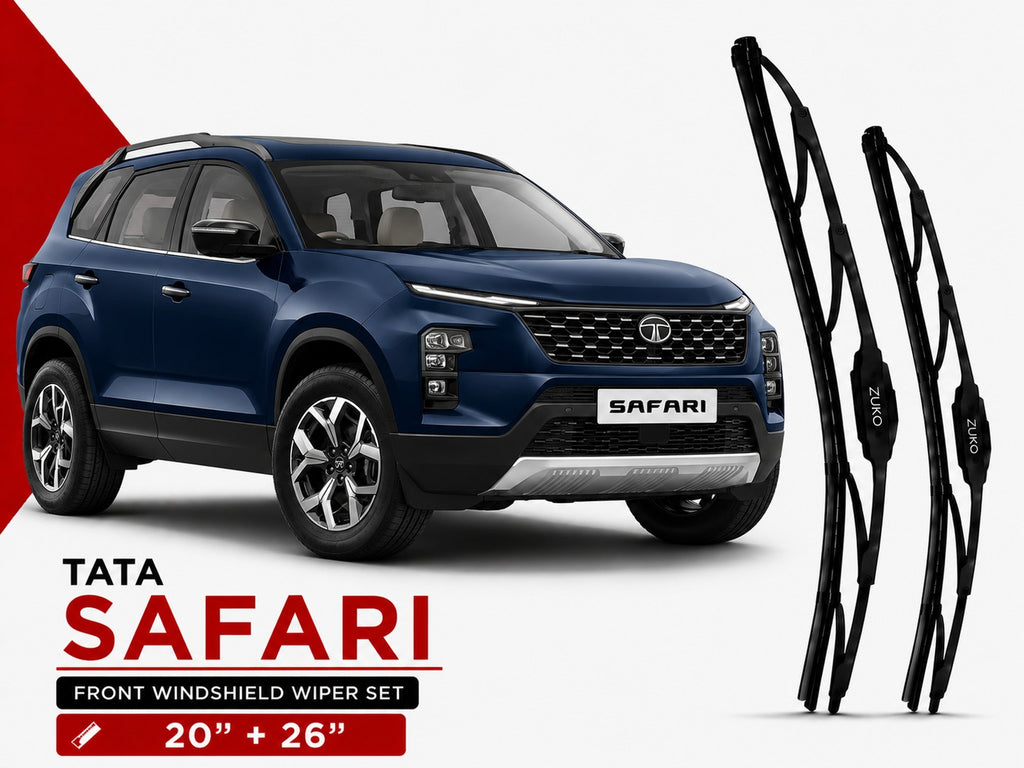 Zuko India Safari TATA (2015-2026) Compatible Wiper Blades | Conventional, Hybrid & Frameless