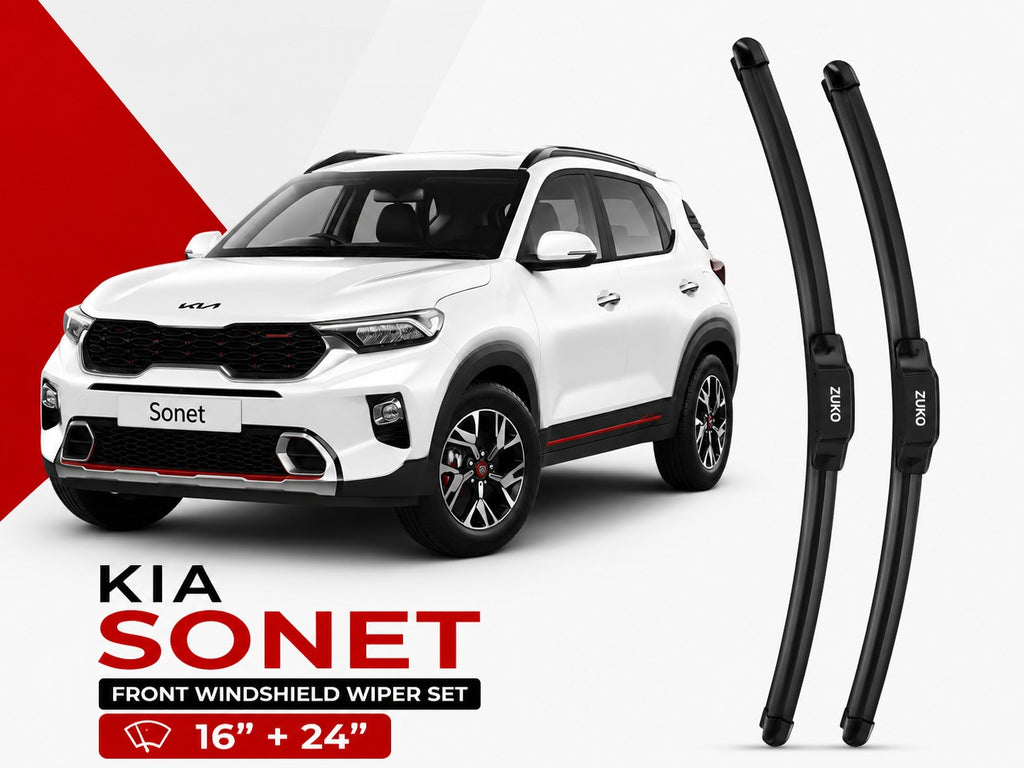 Zuko India Sonet KIA (2015-2026) Compatible Wiper Blades | Conventional, Hybrid & Frameless