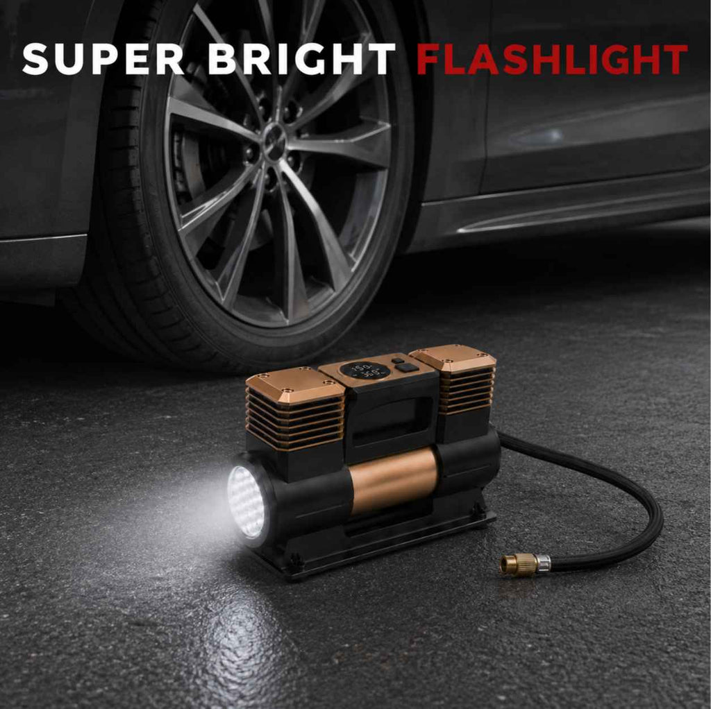 Zuko India Tyre Inflator + LED Torch 2 in 1 ZI-350 | Digital Display Air Compressor for Car