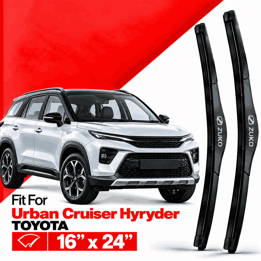 Zuko India Urban Cruiser Hyryder TOYOTA (2015-2026) Compatible Wiper Blades | Conventional, Hybrid & Frameless